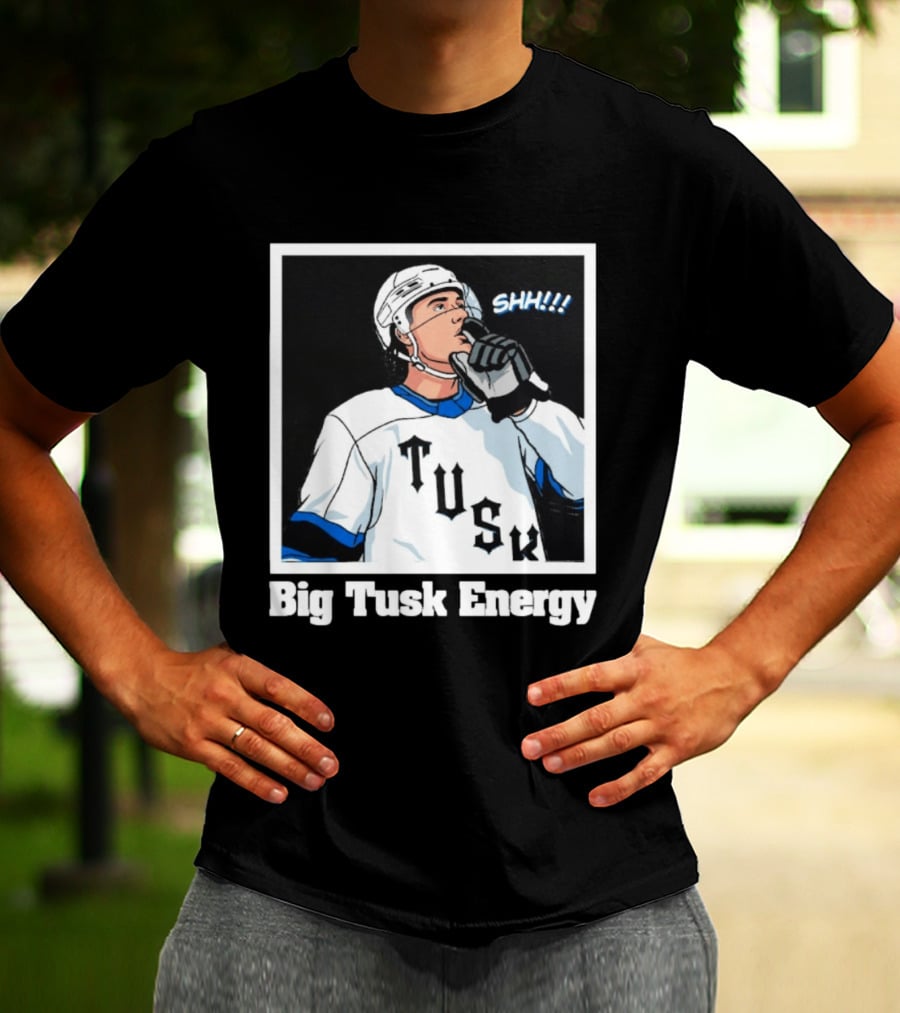 Big Tusk Energy Hockey Shhh Tusk Player White Uniform T-Shirt