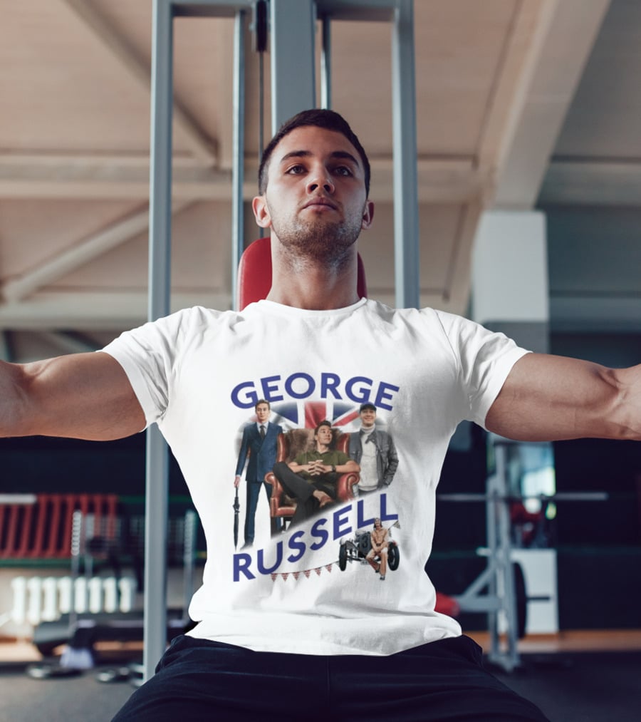 George Russell Formula 1 Driver Fashion And Lifestyle Collage T-Shirt