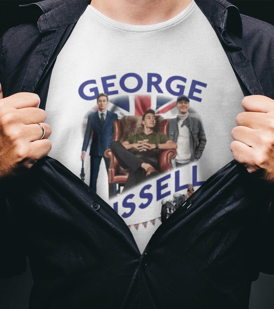 George Russell Formula 1 Driver Fashion And Lifestyle Collage T-Shirt