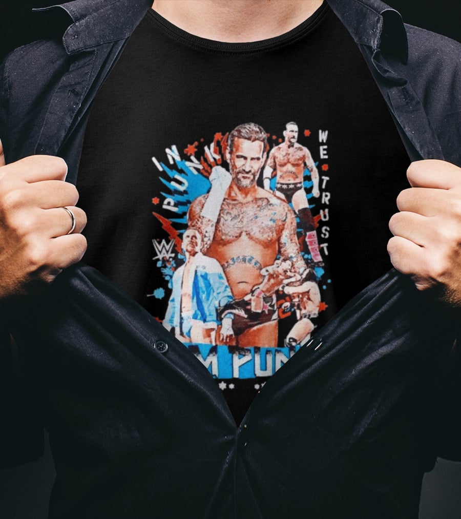 CM Punk WWE In Punk We Trust Collage Free Shipping T-Shirt