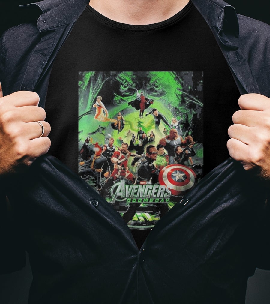 Marvel Avengers Doomsday Teaser Captain America Iron Man Hulk Thor Black Widow Guardians Of The Galaxy T-Shirt