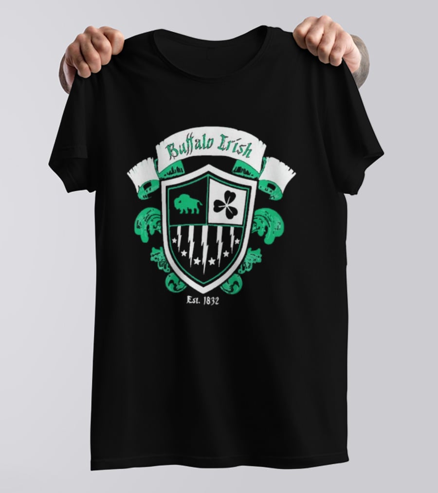 Buffalo Irish Est 1832 Shamrock And Stars St Patrick's Day Free Shipping T-Shirt