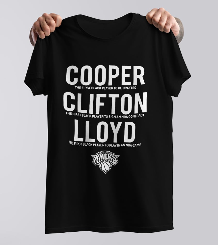 New York Knicks NBA 75th Anniversary Cooper Clifton Lloyd Pioneers T-Shirt