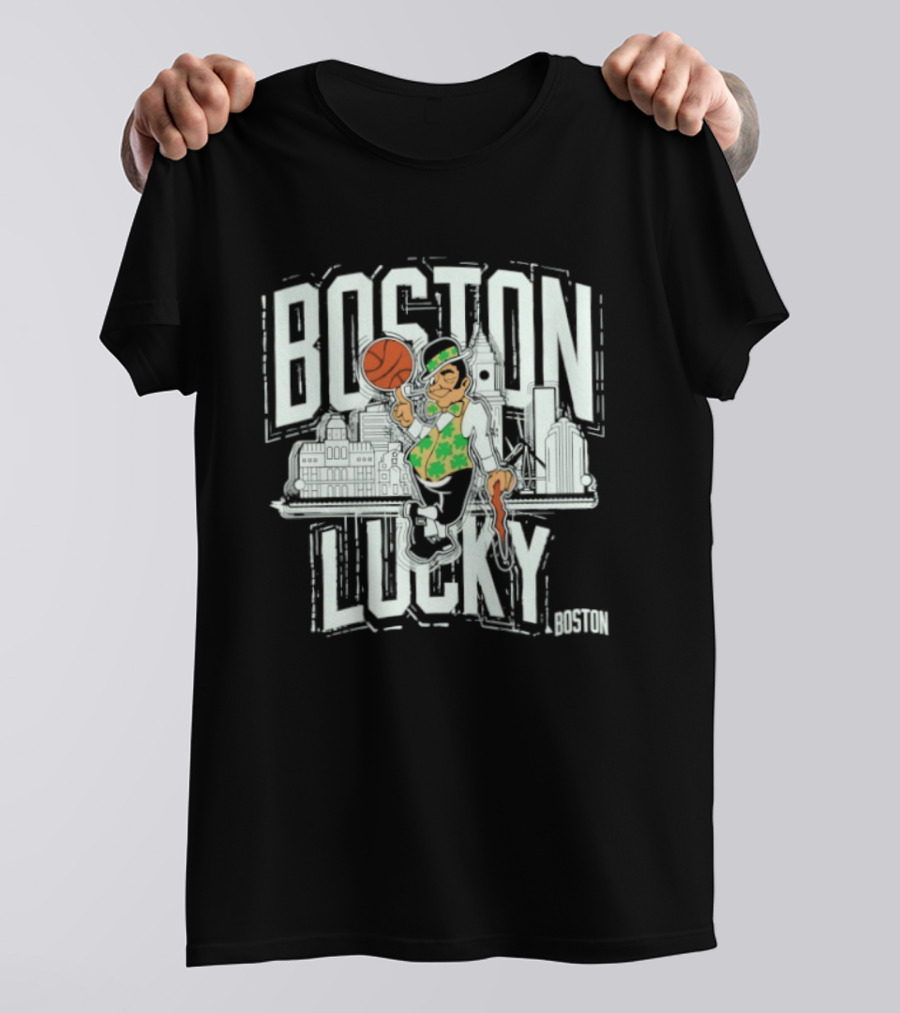 Boston Celtics Lucky City Basketball Skyline T-Shirt