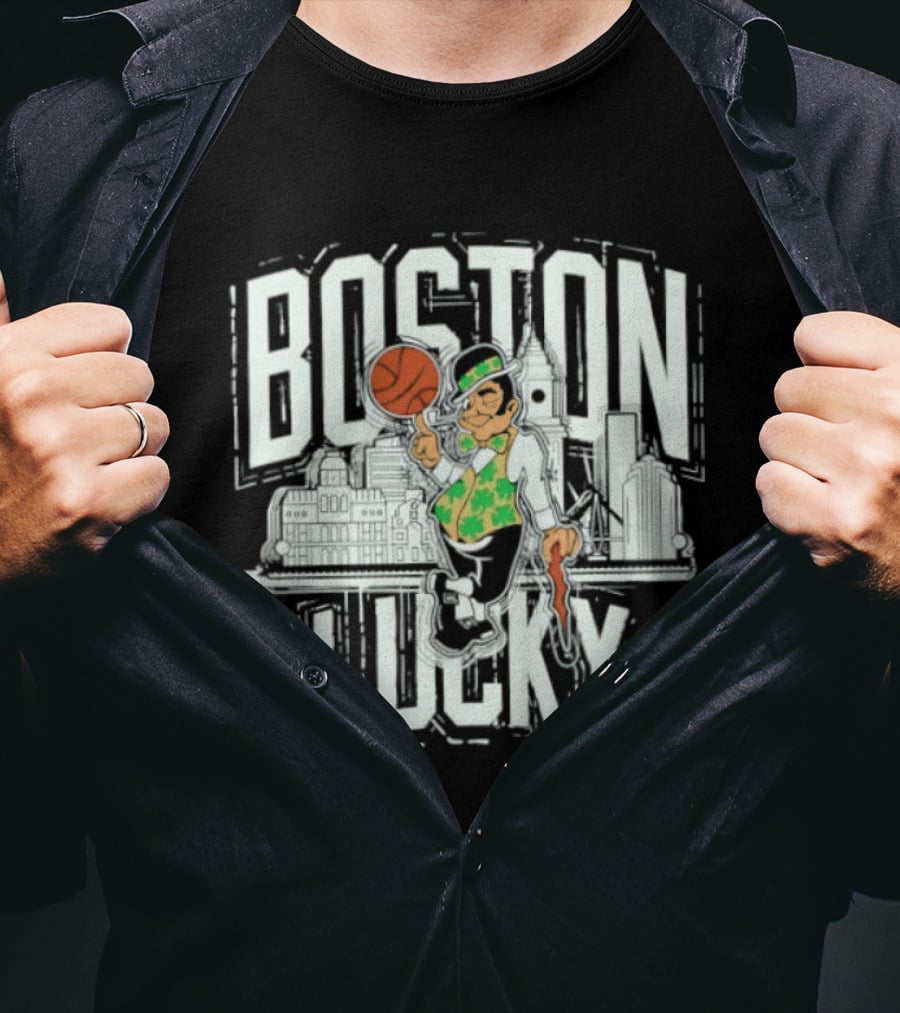 Boston Celtics Lucky City Basketball Skyline T-Shirt