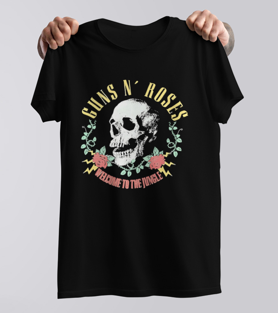 Guns N' Roses Skull Welcome To The Jungle Roses T-Shirt