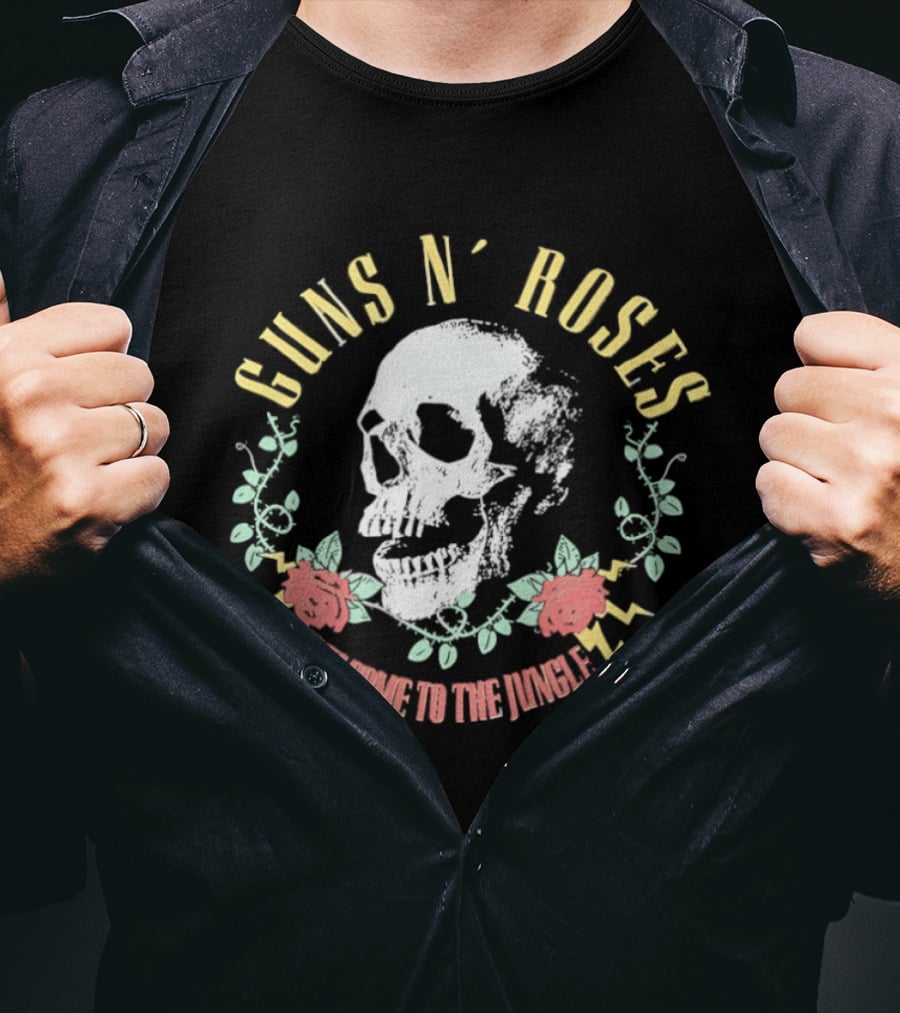 Guns N' Roses Skull Welcome To The Jungle Roses T-Shirt