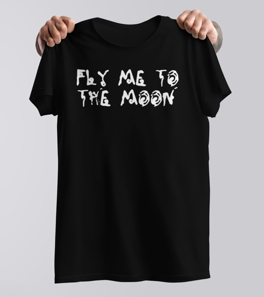 Fly Me To The Moon Stylish Text Print T-Shirt
