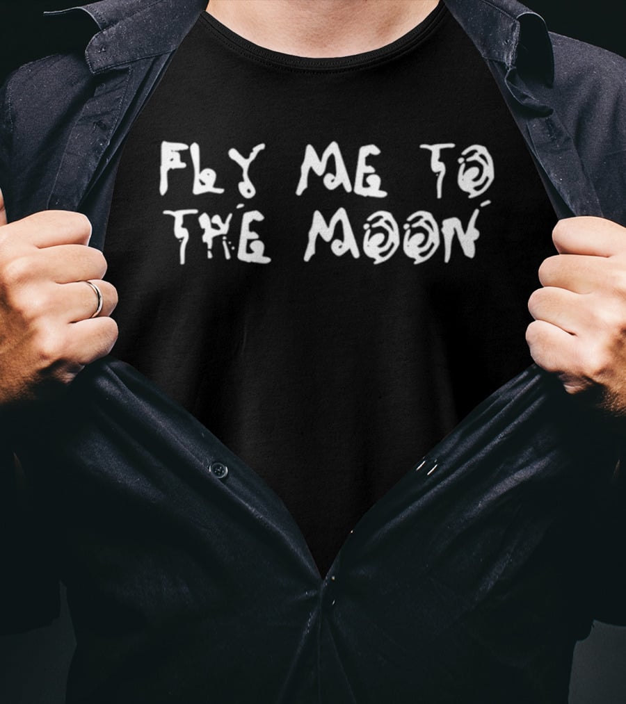 Fly Me To The Moon Stylish Text Print T-Shirt