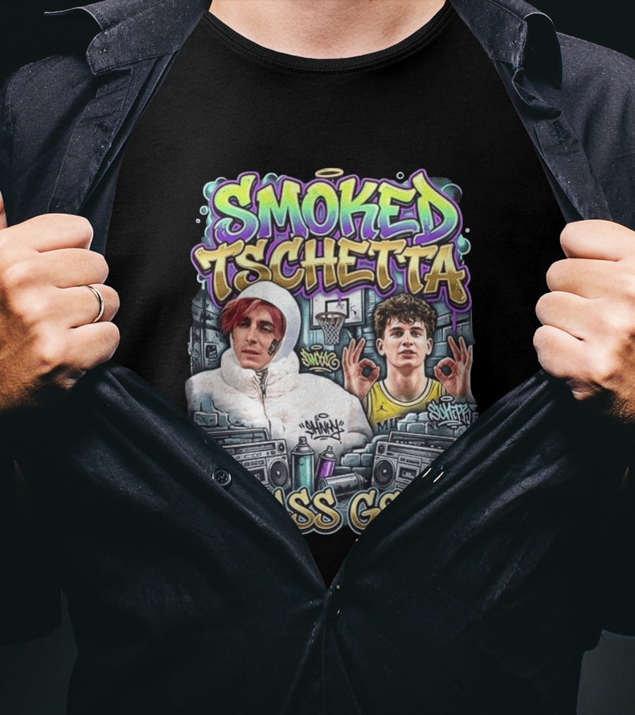 Smoked Tschetta Da Ass Getta Basketball Street Art Boomboxes T-Shirt