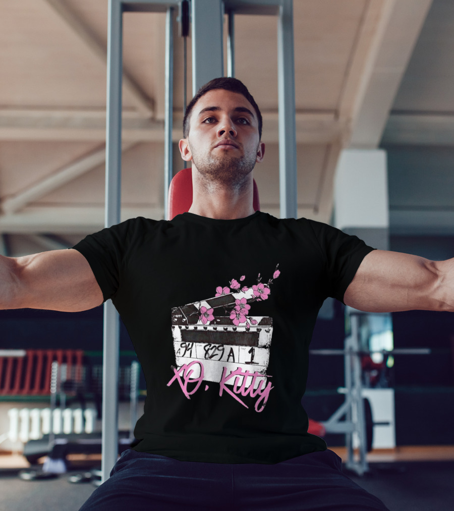 XO Kitty Film Clapperboard With Pink Flowers T-Shirt