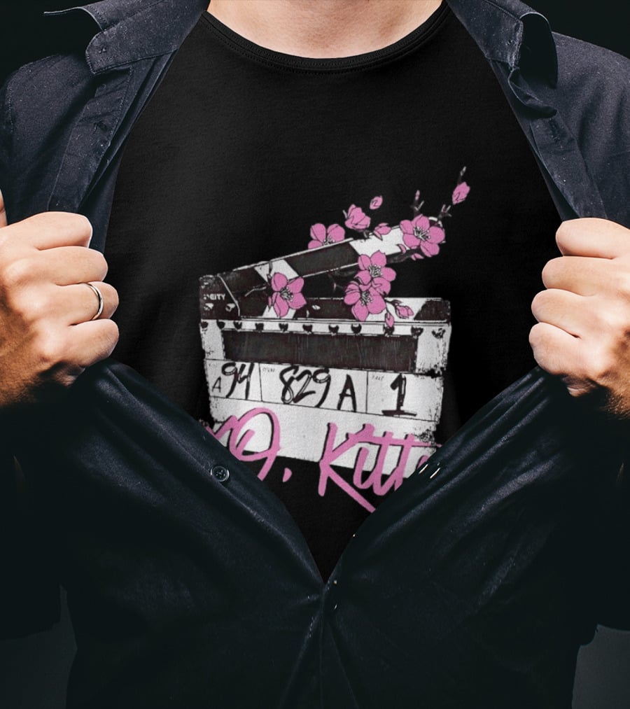 XO Kitty Film Clapperboard With Pink Flowers T-Shirt