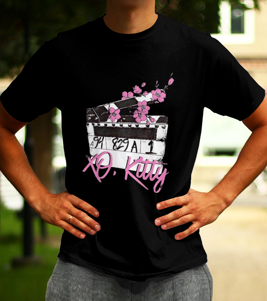 XO Kitty Film Clapperboard With Pink Flowers T-Shirt