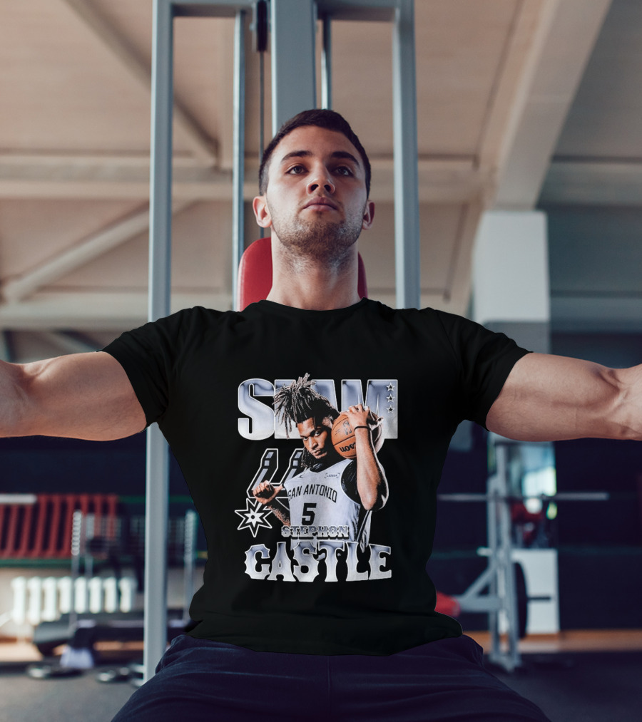 San Antonio Spurs Stephon Castle Slam Basketball T-Shirt