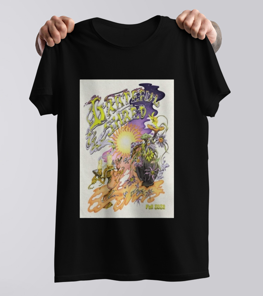 Grateful Shred Fall 2026 Psychedelic Sunflowers And Mushrooms Tour T-Shirt