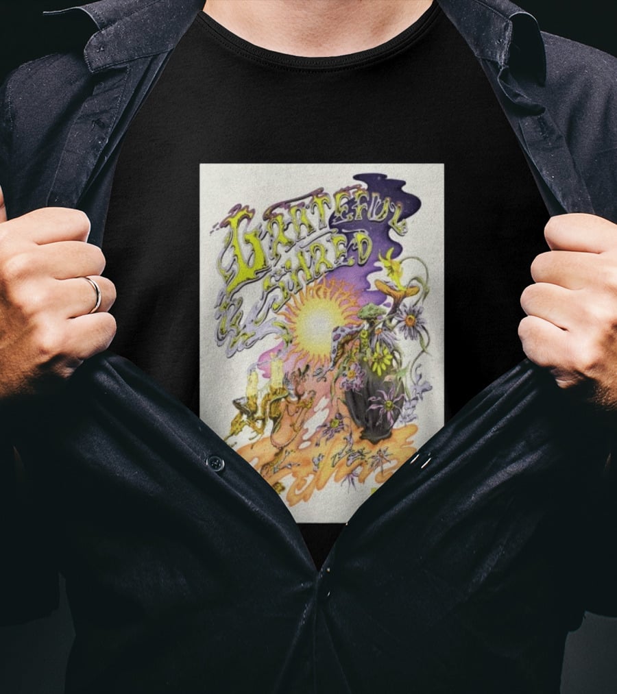 Grateful Shred Fall 2026 Psychedelic Sunflowers And Mushrooms Tour T-Shirt