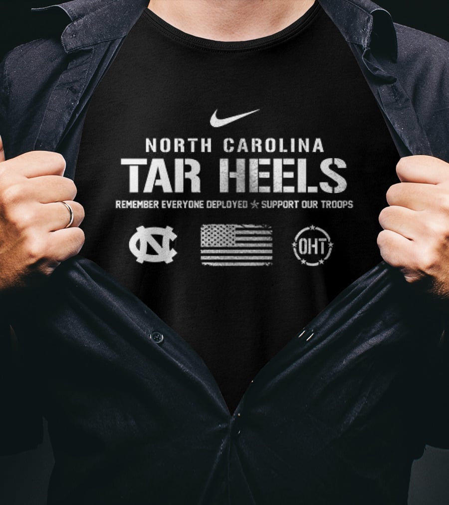 North Carolina Tar Heels Remember Everyone Deployed Support Our Troops Nike T-Shirt