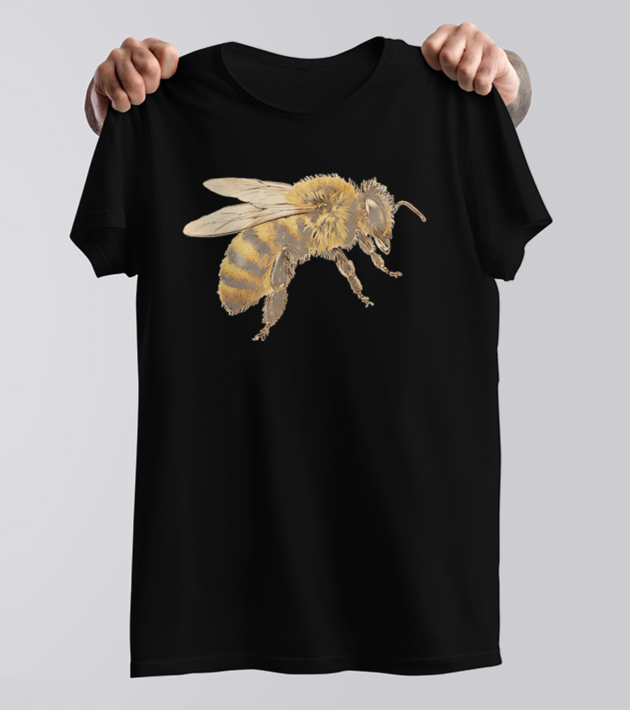 Honey Bee Realistic Illustration Detailed Insect T-Shirt