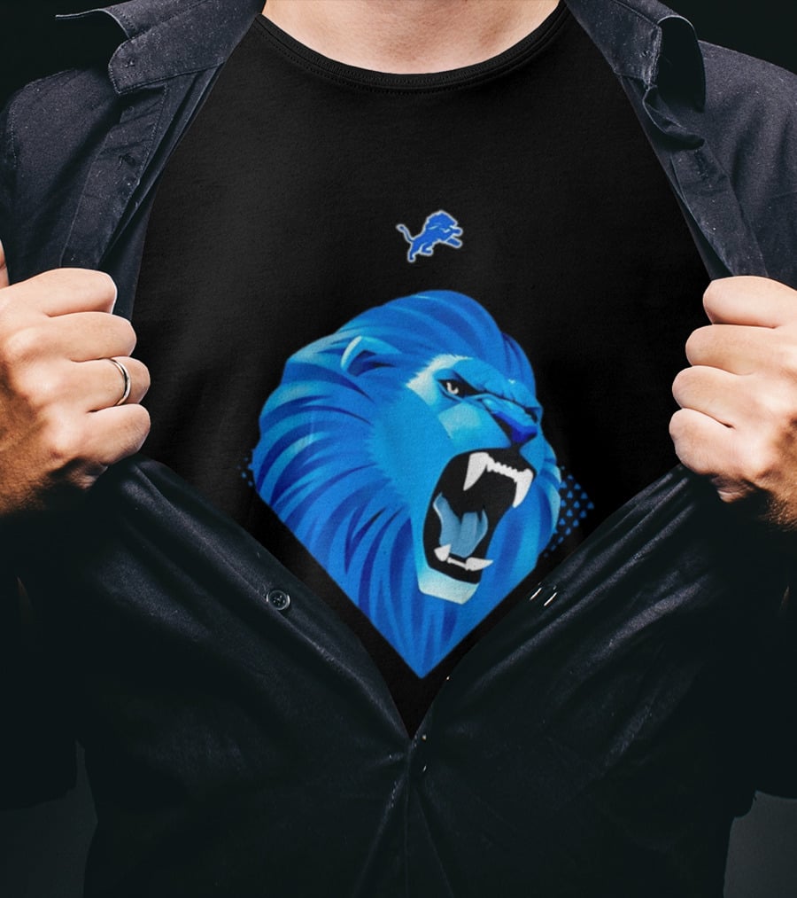 Team Youth Detroit Lions Roaring Blue Lion T-Shirt