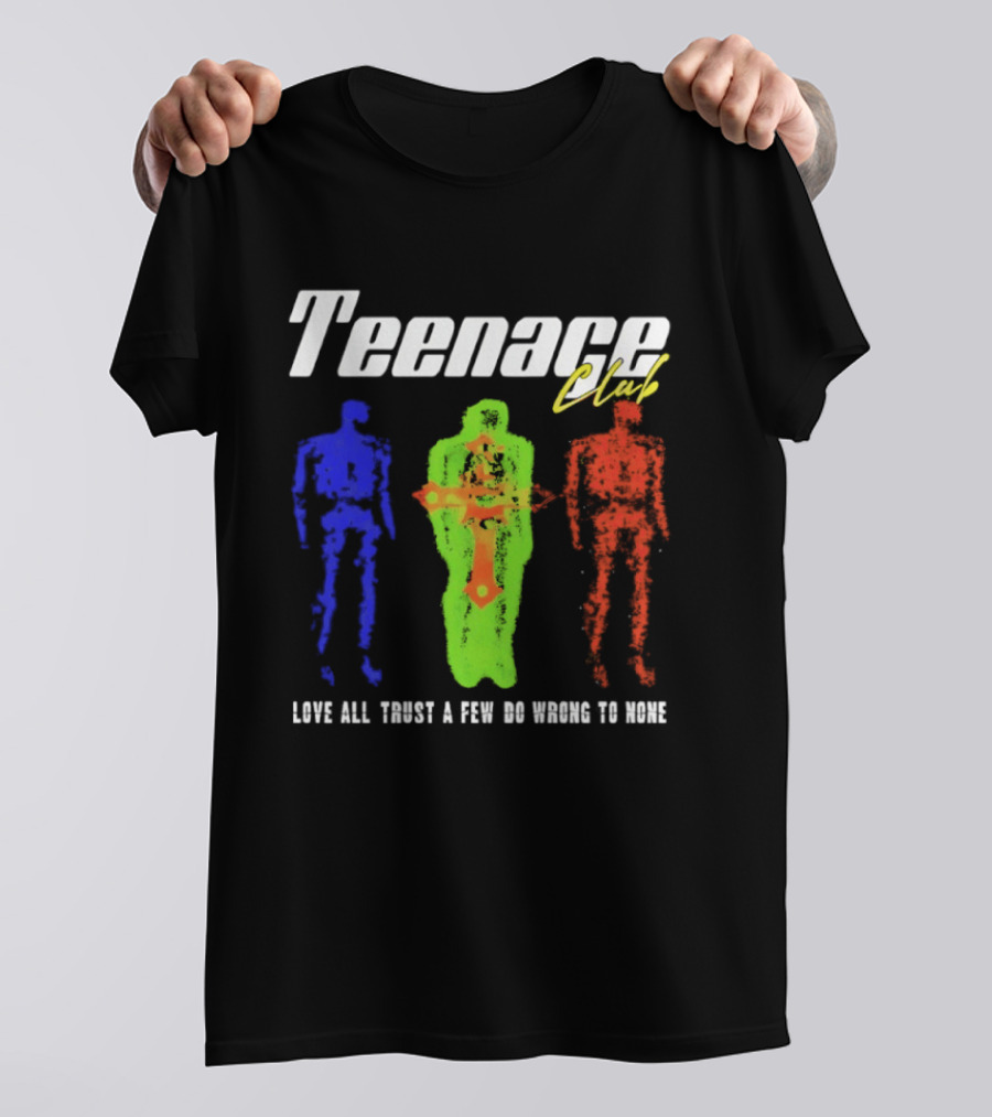 Teenage Club Love All Trust A Few Do Wrong To None Vibrant Neon Figures T-Shirt