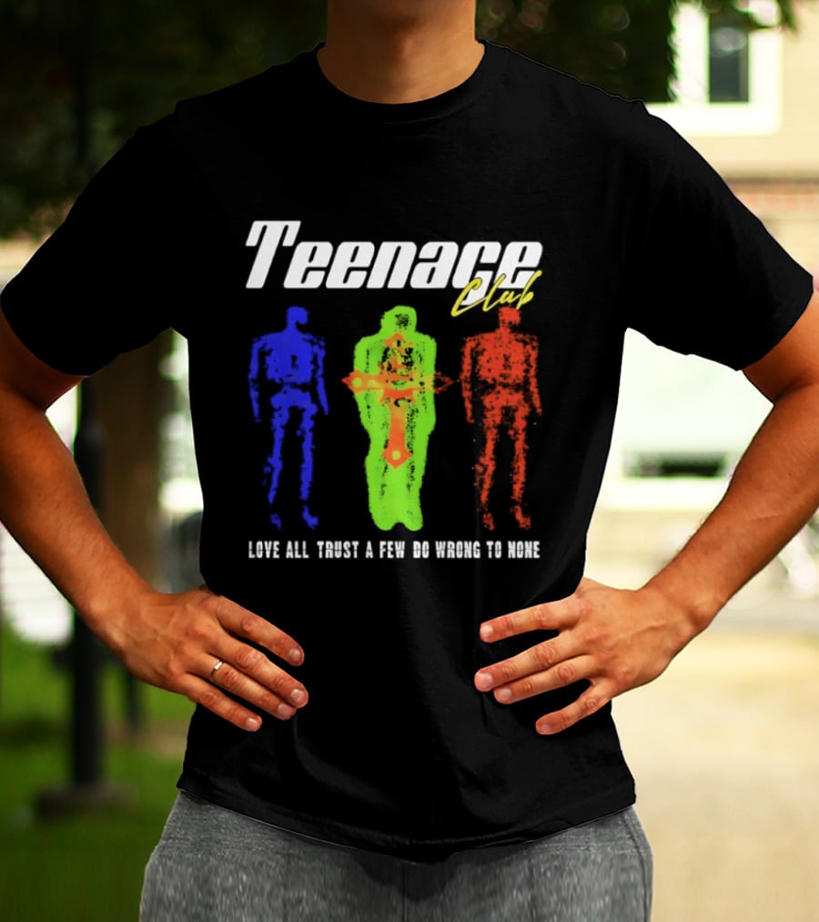 Teenage Club Love All Trust A Few Do Wrong To None Vibrant Neon Figures T-Shirt