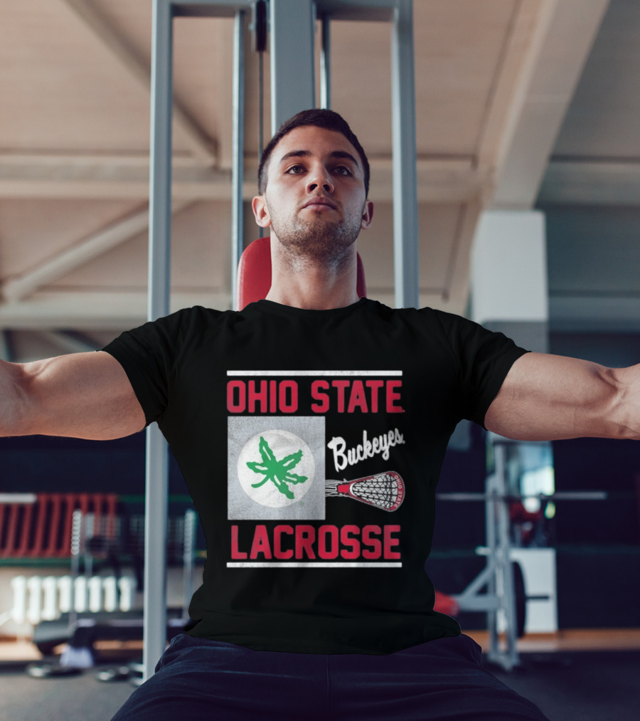 Ohio State Buckeyes Lacrosse Team Stick With Green Leaf T-Shirt