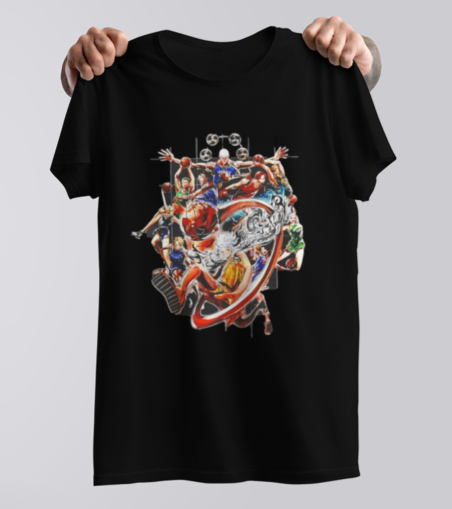 One Piece NBA Collaboration Luffy Zoro Slam Dunk Jump Festa Event T-Shirt