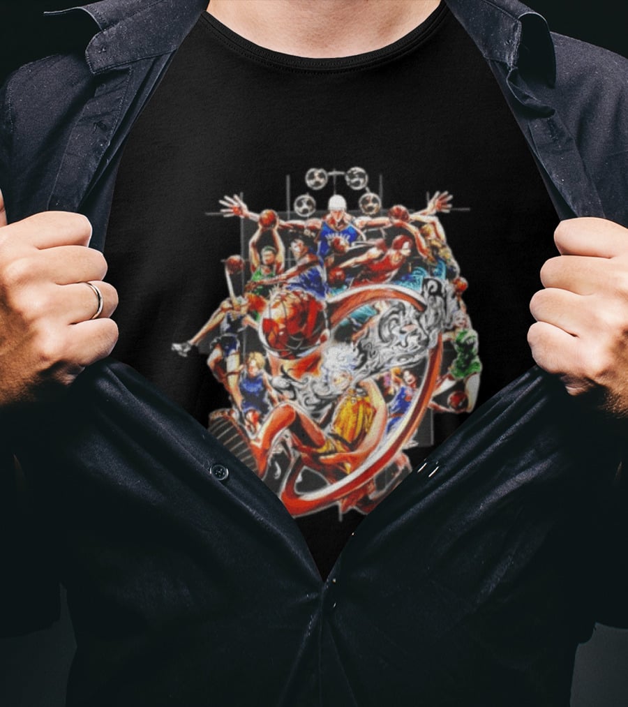 One Piece NBA Collaboration Luffy Zoro Slam Dunk Jump Festa Event T-Shirt