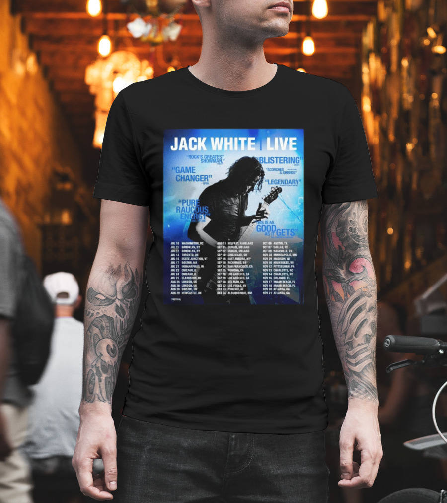 Jack White Live 2026 North America UK Ireland Tour Dates Washington DC Kickoff T-Shirt