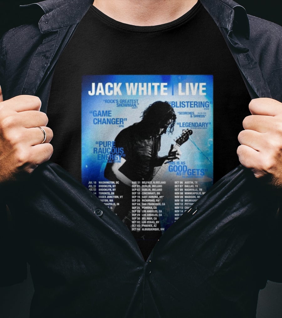 Jack White Live 2026 North America UK Ireland Tour Dates Washington DC Kickoff T-Shirt
