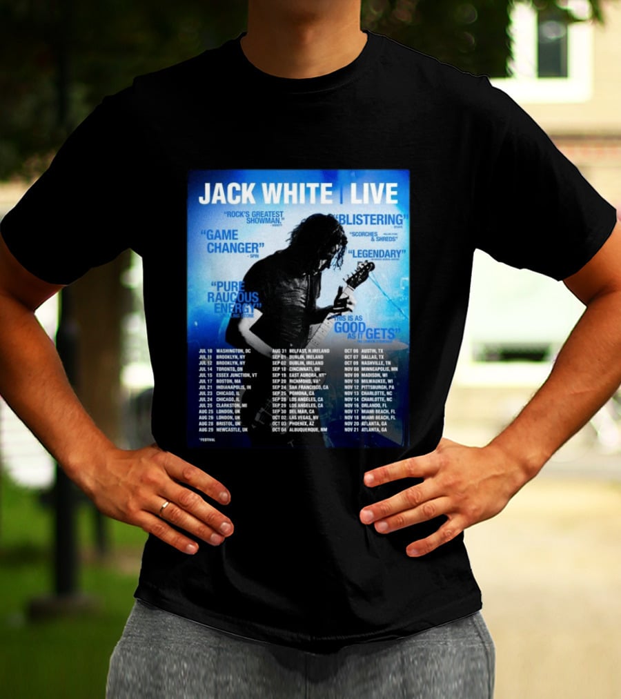Jack White Live 2026 North America UK Ireland Tour Dates Washington DC Kickoff T-Shirt