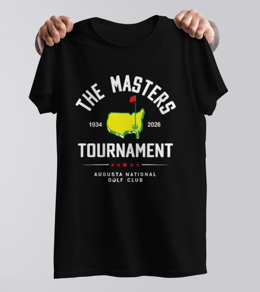 The Masters Tournament Augusta National Golf Club 1934 2026 Iconic Yellow Flag Map T-Shirt
