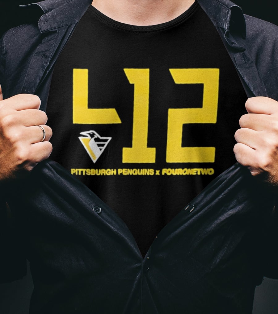 Pittsburgh Penguins 412 Fouronetwo Yellow Number T-Shirt