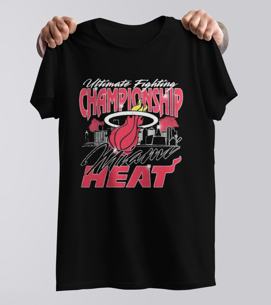 Ultimate Fighting Championship Crossover Miami Heat UFC 327 Kaseya Center T-Shirt