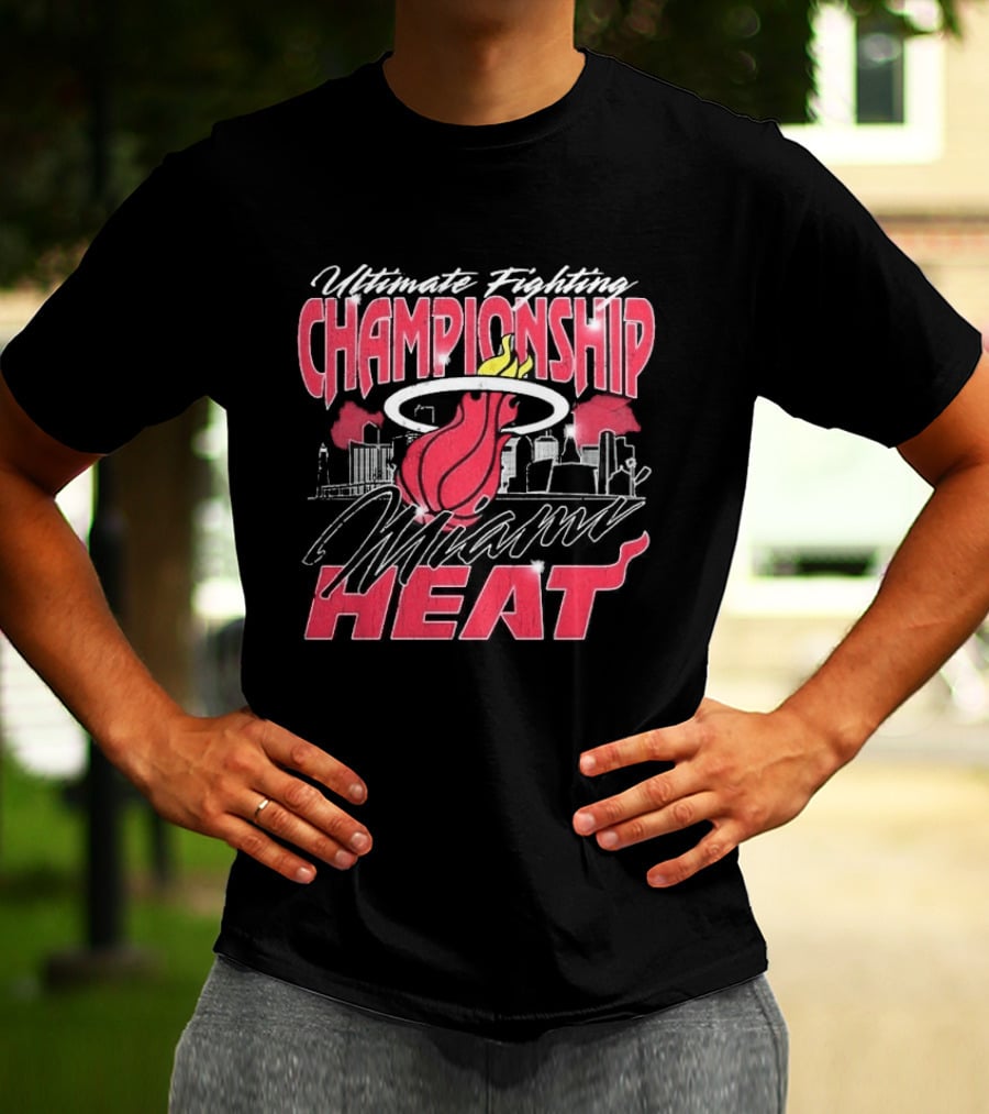 Ultimate Fighting Championship Crossover Miami Heat UFC 327 Kaseya Center T-Shirt
