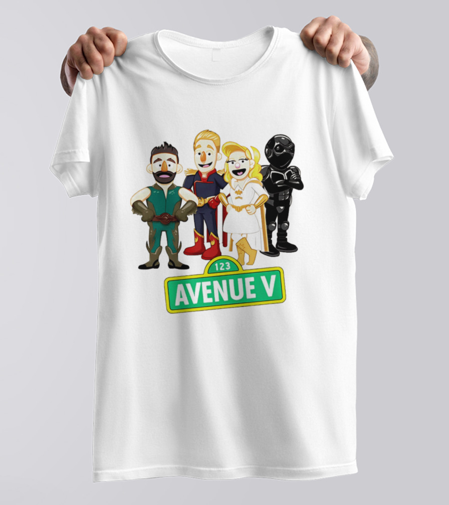 123 Avenue V Cartoon Characters Crossover Ensemble T-Shirt