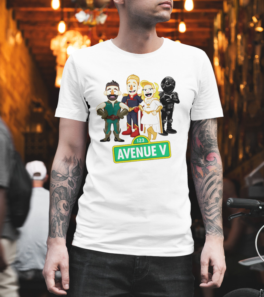 123 Avenue V Cartoon Characters Crossover Ensemble T-Shirt