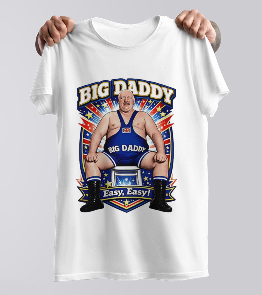 Big Daddy Easy Easy British Wrestler Stars Stripes T-Shirt