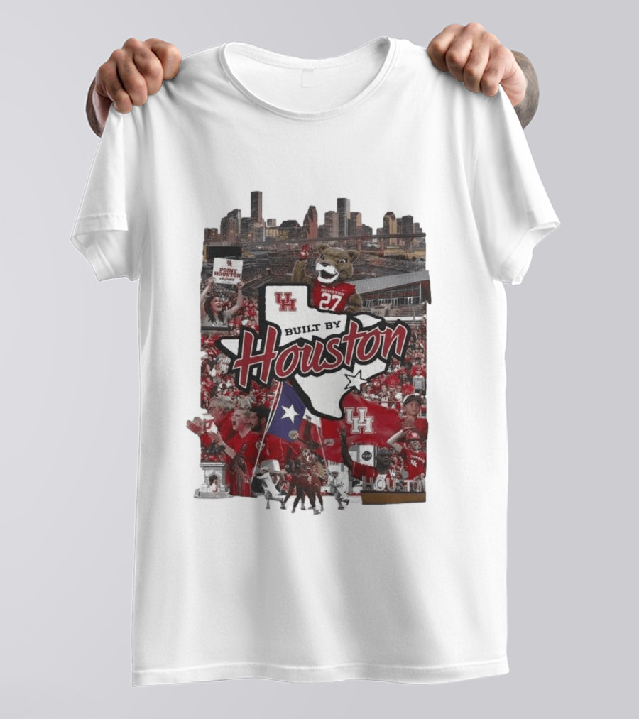 University Of Houston Cougar Pride Built By Houston Athletics City Skyline T-Shirt