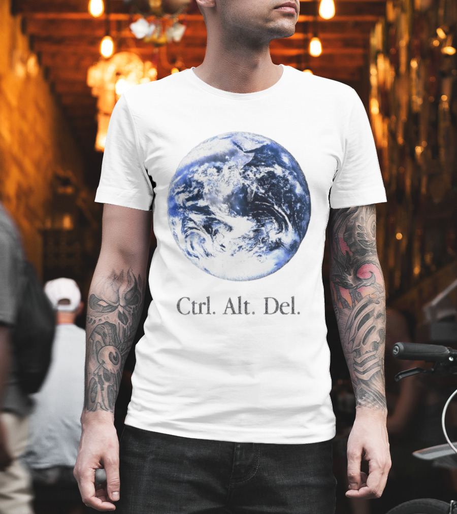 Earth Ctrl Alt Del Retro Computing Humor T-Shirt