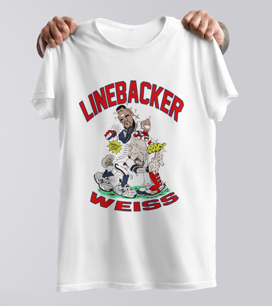 Linebacker Weiss Walt Weiss Caricature Comic Style Action T-Shirt