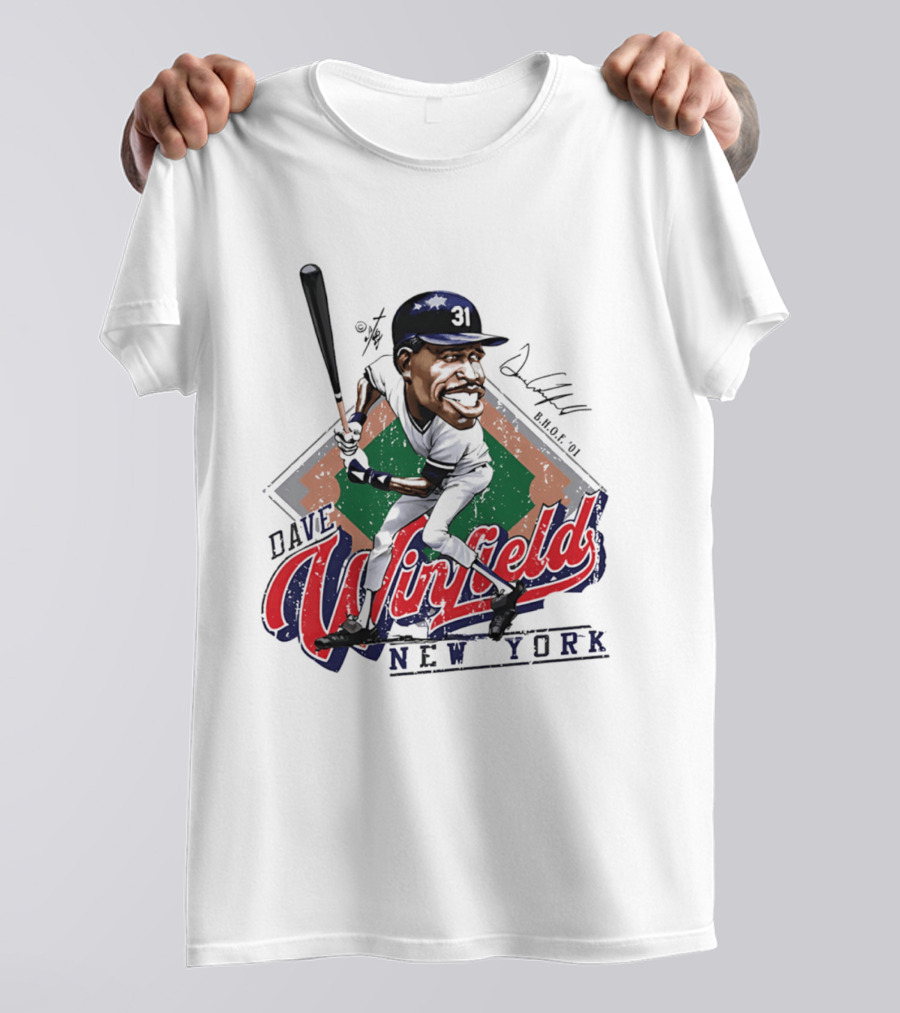 Dave Winfield New York Yankees Bruce Stark Collection Caricature MLB H.O.F. 2001 T-Shirt
