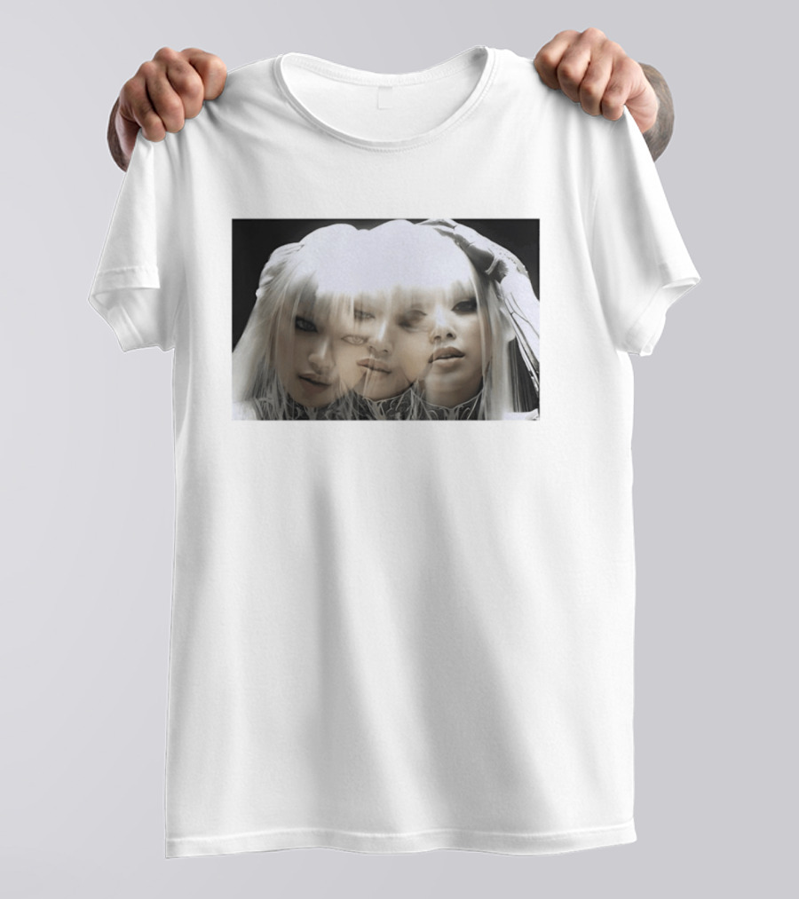 Lisa Bad Angel Gothic Aesthetic Triple Exposure Faces T-Shirt