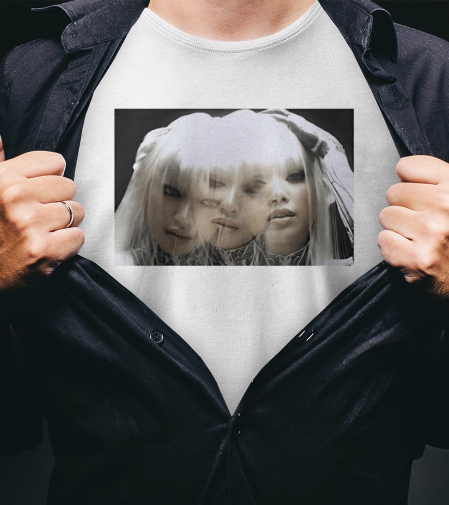 Lisa Bad Angel Gothic Aesthetic Triple Exposure Faces T-Shirt