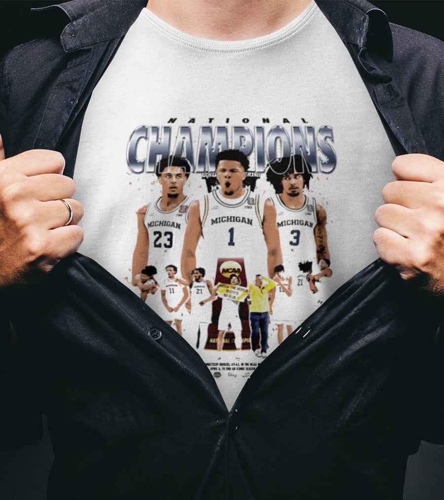 Michigan Basketball National Champions Player Collage 2026 NCAA T-Shirt