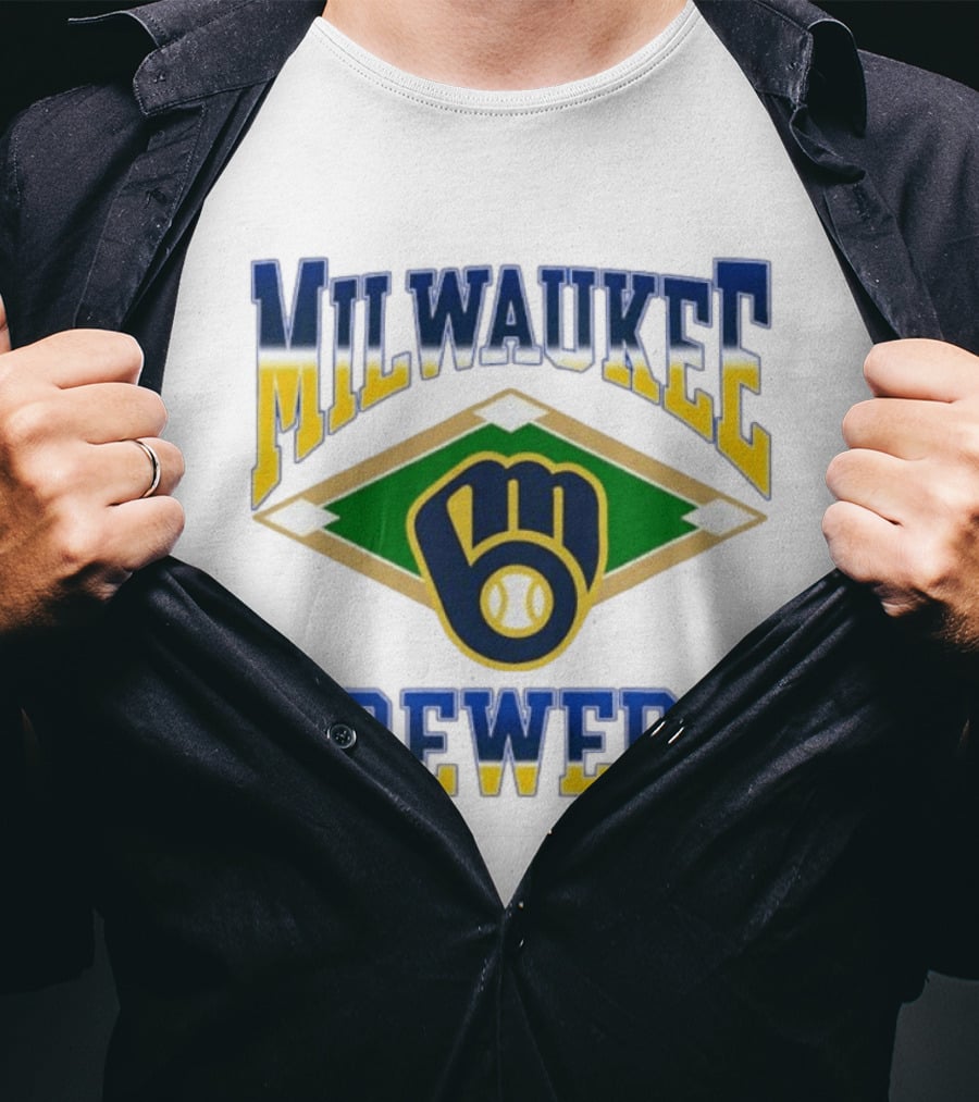 Milwaukee Brewers MLB Baseball Diamond Retro Team T-Shirt