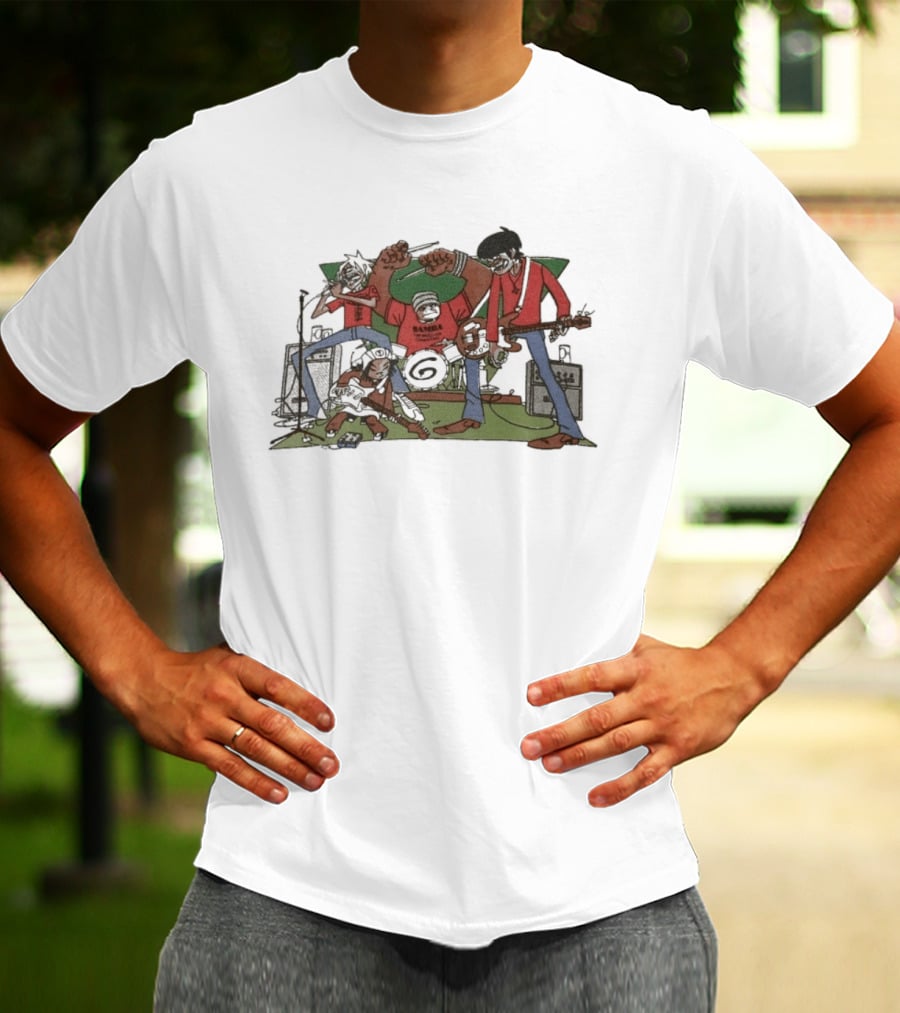Gorillaz Character Band Illustration With Instruments T-Shirt