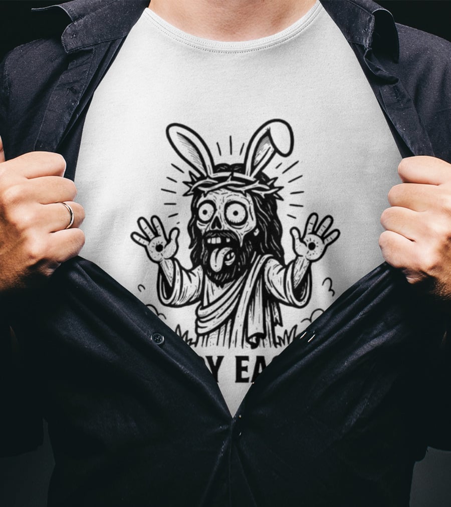 Jesus Happy Easter Bunny Ears Iconic Fun Twist T-Shirt