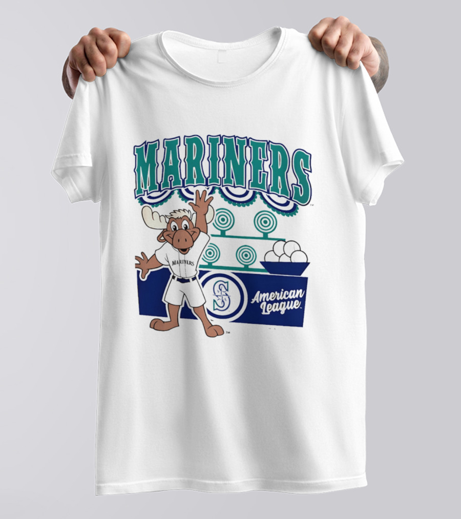 Seattle Mariners Moose Mascot American League 2026 Step Back Up T-Shirt