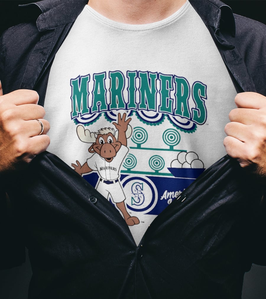 Seattle Mariners Moose Mascot American League 2026 Step Back Up T-Shirt
